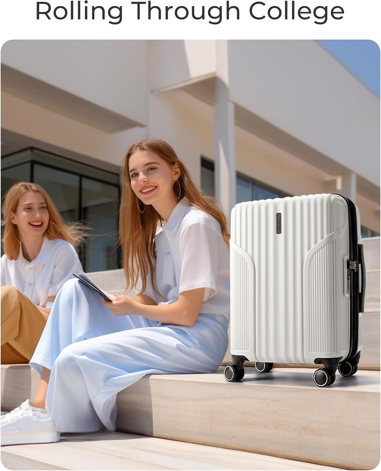 BAGSMART Expandable Carry On Luggage 22x14x9 Airline Approved, Carry On Suitcase with Spinner Wheels, Hardside Polycarbonate Rolling Travel Luggage with TSA Lock 20-Inch Carry-On, Blue - Image 9