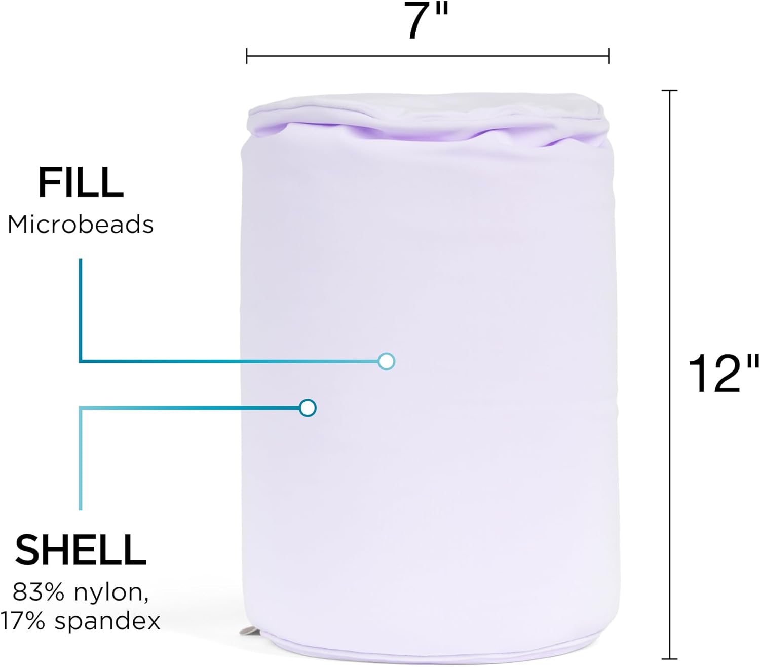 Brookstone Squishy FOM Cushion Pillow - The Original Stretchy, Comfy, Colorful Pillow for Neck, Lumbar Support, and Bed - for Sleeping, Car, Travel, Gift for Mom - Small, Lilac, 12 x 7 Inches - Image 5